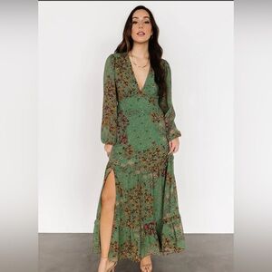 Baltic Born Green Floral Long Sleeve Dress